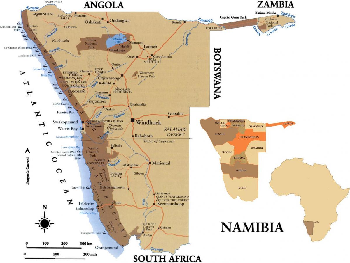 Kort over Namibia skillsmap