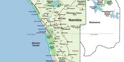 Kort over Namibia