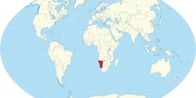 Namibia placering på verdenskortet